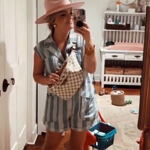 SOLD // Striped Denim Jumpsuit